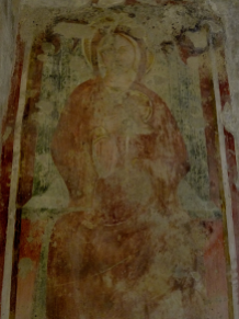 Basilica Crypt - 14th century fresco depicting The Madonna della Latte, p